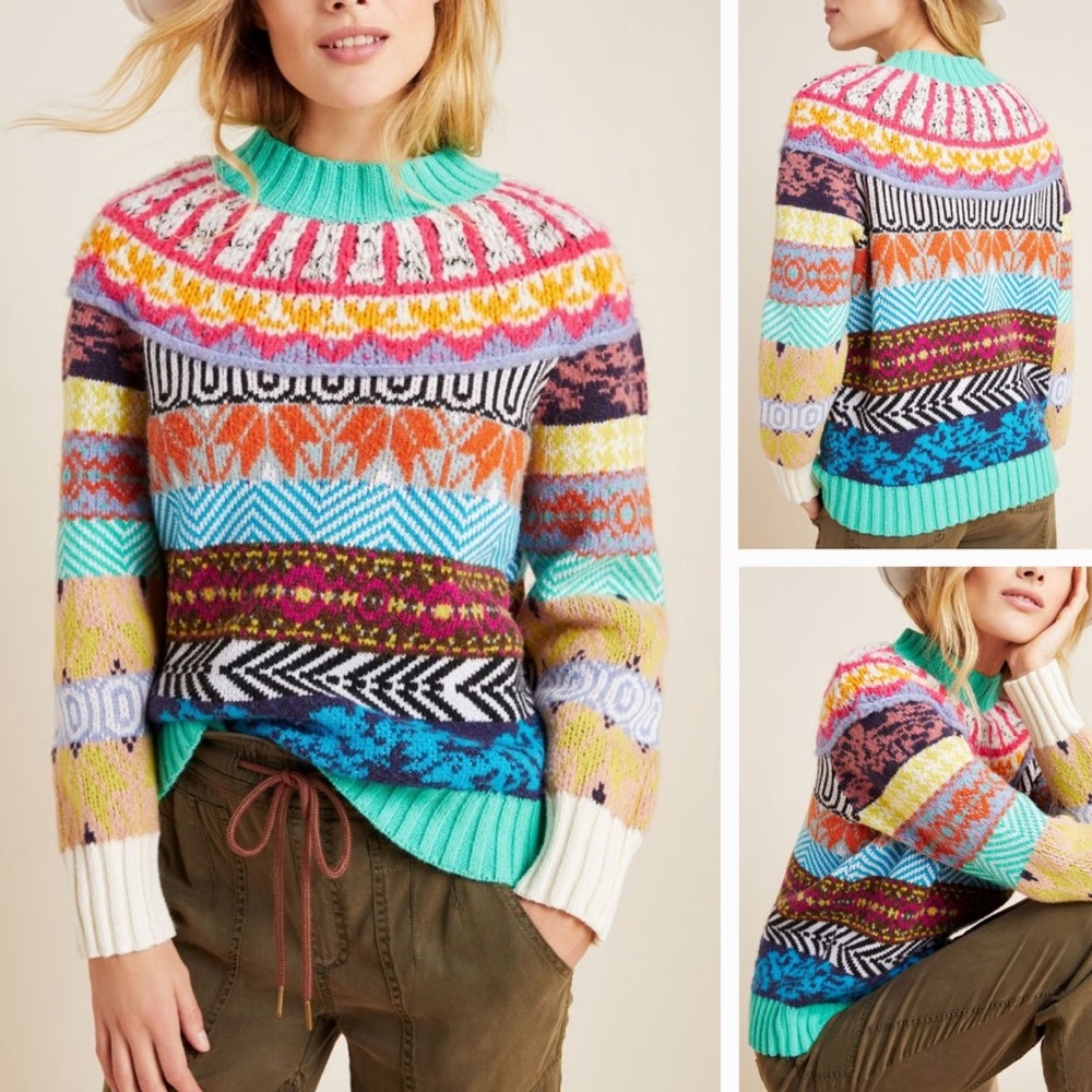 NWOT Anthropologie Ryan Fair Isle Sweater